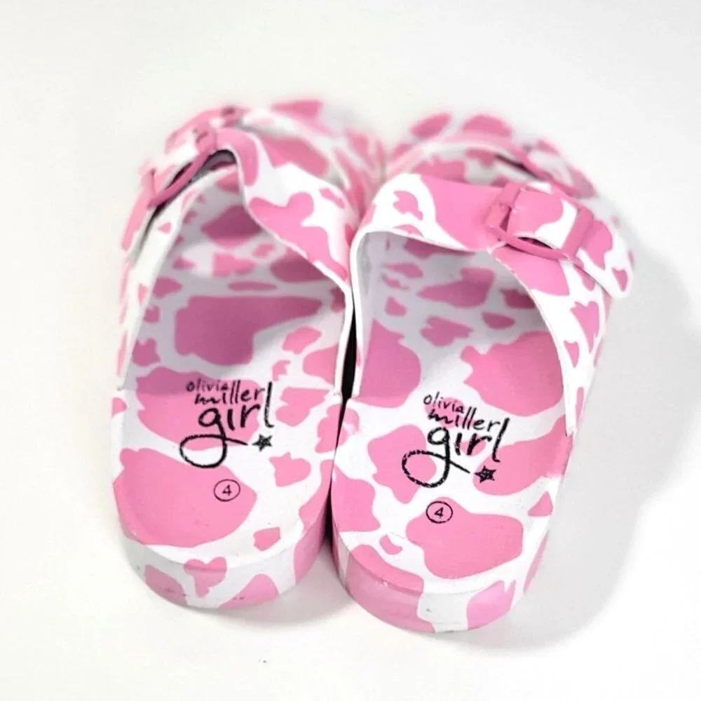 Girls' Olivia Miller Little Kid & Big Kid Moo Pink Footbed Sandals Size 4